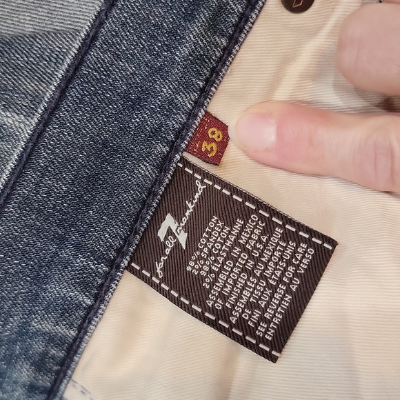 7 For All Mankind Relaxed Fit Button Fly Stretch 7FAM Mens Jeans Size 38 x 30 - Picture 5 of 9